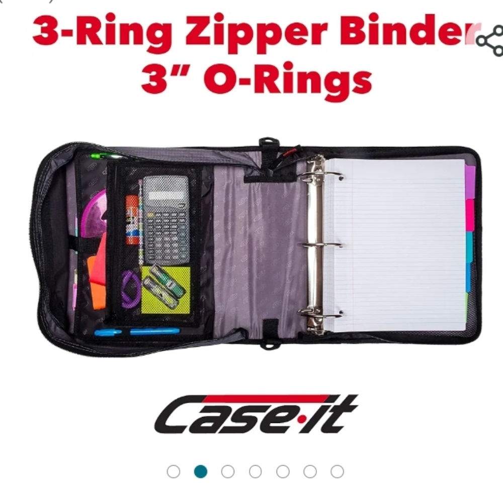 Case it 3 Ring Zipper Binder - Picture 13 of 13